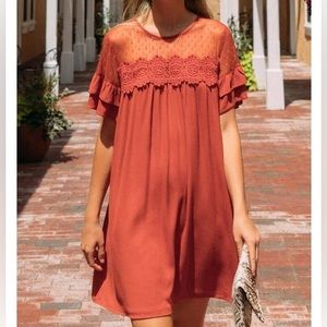Francesca’s Collection Orange Shift Dress